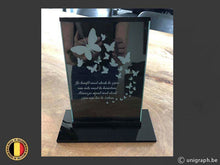 Load image into Gallery viewer, Herdenkingsplaat in glas + voetje
