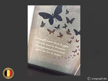 Load image into Gallery viewer, Herdenkingsplaat in glas + voetje