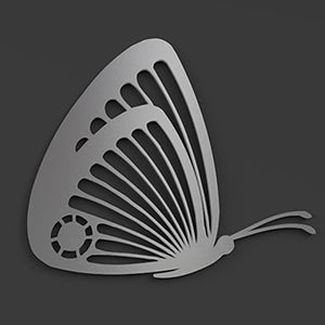 Inox vlinder zijaanzicht